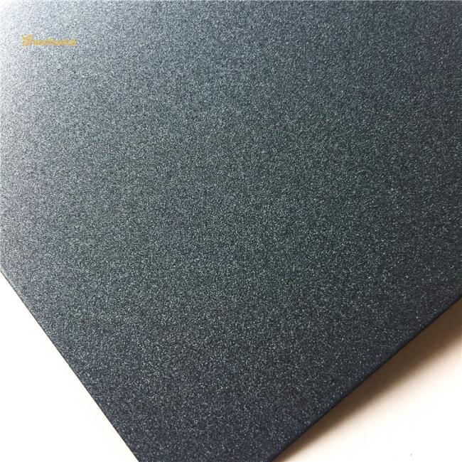 Close-up view of stainless steel sandblasting texture
