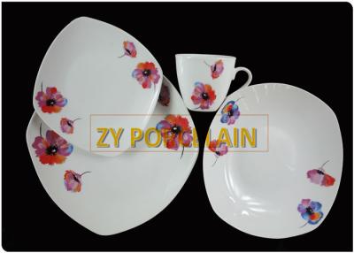 China 10.5inch  plain white  wedding  ceramic dinner plate, pottery tableware SQUARE plates for sale