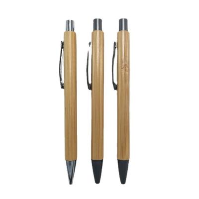 Chine Logo personnalisé en plastique stylo à bille en bambou recyclé stylo à bille en bois largeur 0,5 mm à vendre