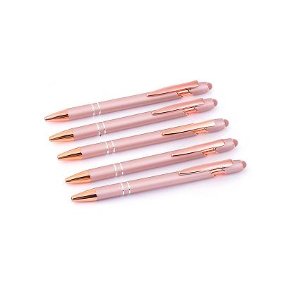 China Gel-Ink Ball Pen With Rose Gold Rose Pink Advertising Ballpoint Pen Personalized Gift for sale