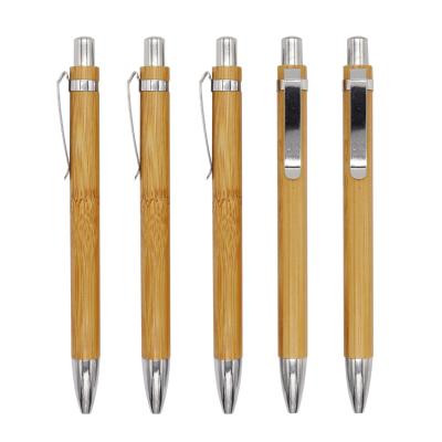 China Customizable Logo Bamboo Ballpoint Pen for Business Office and Recyclable Advertising for sale