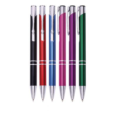 China Customization Logo Plastic Office And School Supplies Colorful Metal Ballpoint Pen for sale