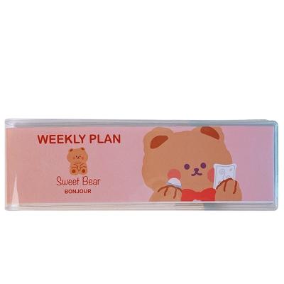 China Cartoon Bear Week Plan Lovely Portable Mini Pocket Book Korean Ins Style Student Notepad for sale
