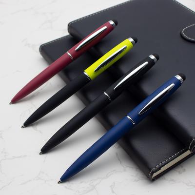 Chine Bureau d'affaires Papeterie personnalisé Multi-couleur stylo à bille en caoutchouc métallique à des fins à vendre