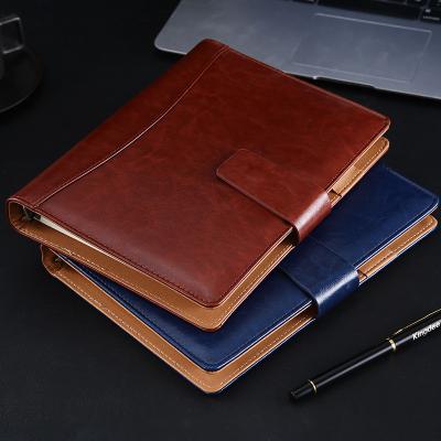 China Simple Business Leather Notebook Gift Set with 5 Loose-leaf Notebook and Diary Notebook for sale
