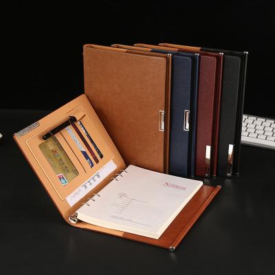China Customized A5 Business Notebook with Portable Loose-leaf Design and Leather Cover for sale