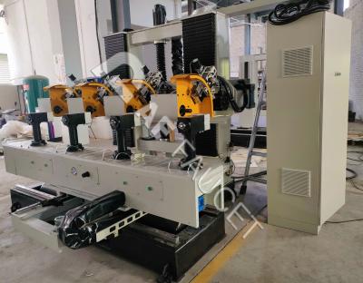 China RTAF-AP04-CNC máquina automática de polimento de metais, máquina de polimento de rodas de esfregão de 4 estações, máquina de polimento de alça de porta à venda