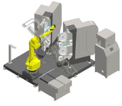 China RTAF-AG0204L- DUAL-Stations- Robot Grinding Machine Robot Grinder For Large Size Brass Faucet for sale