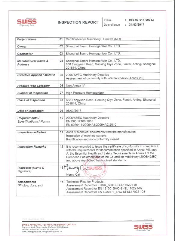 Verified China supplier - ShangHai Samro Homogenizer CO.,LTD