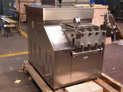 China Industrial electric Two stage gear box milk homogenizer Machine 3000L/H 22 KW for sale