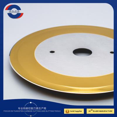 China Golden Coated Circular Slitter Blades Paper Cutting Slitter Machine 90.0-92.5HRA for sale