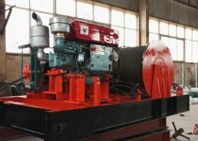 China 80KN Base Mounted Diesel Powered Winch For Marine,Construction 10 MT 25 Ton Industrial Winch for sale