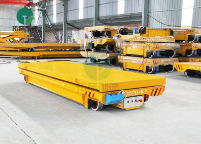 China 5 Ton Conductor Rail Powered Steerable Transfer Carts With Hydraulic Lifting Platform for sale