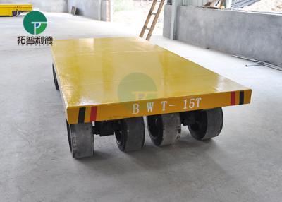 China Industrial Material Handling Trackless Transfer Trailer Non Motor Transfer Cart With Draw Bar for sale
