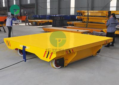 China Flatbed Automatic Motorized Rail Guided Foundry Industry Transfer Carts Suppliers for sale