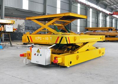 China Electric Platform Truck For Material Handling Powered Drivable Transfer Cart with Scissor Lift for sale