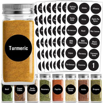 China Preprinted Jar Spice Label Stickers Glass Seasoning Bottle Labels for sale
