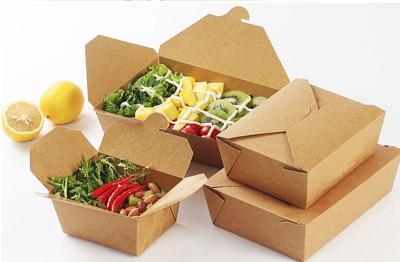 China Food Grade Disposable Kraft Paper Box Paperboard Trays Packaging for sale