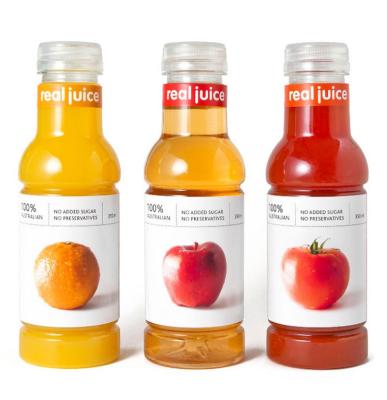 China Personalized Waterproof Transparent Bottle Sticker Labels for Beverage Juice Bottle for sale