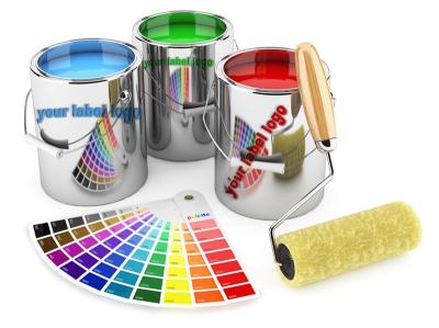 China Gelebor Impresión personalizada Etiquetas autoadhesivas para cubos de pintura Etiquetas de embalaje en venta