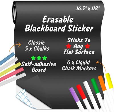 China Movable Adhesive Blackboard Wall Sticker Vinyl Chalkboard Sticker For Teaching for sale