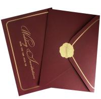 中国 豪華な赤いウェディングギフトカード封筒5x74x6折り畳み式の招待状付き 販売のため
