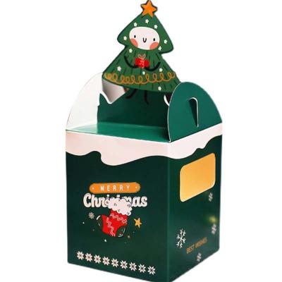 China Odm Christmas Eve Apple Gift Packing Box Santa Claus Candy Box 1000gsm for sale
