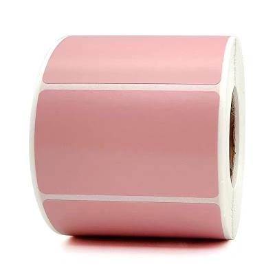 China Pink Thermal Printer Roll Sticker Paper Logistics Transportation Printing Label for sale