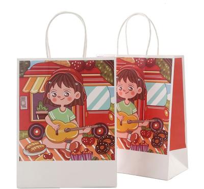 China Personalised Kraft Paper Printed Takeaway Bags For Restaurant Hot Food for sale