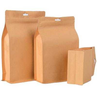 China Oem Kraft Paper Food Resealable Paper Pouches With Window for sale