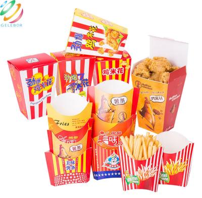 China Waterproof Disposable Food Packaging Oilproof French Fries Box for sale