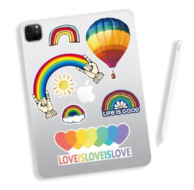 China Impressão de adesivos personalizados BOPP Rainbow Kiss Cut para decalque de parede à venda