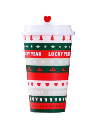 中国 ドリンクコーヒーミルクティー用ODM9oz紙使い捨てクリスマスカップ 販売のため