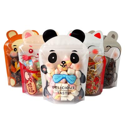 China Jelly Candy Gift Ziplock Resealable Paper Pouches Cartoon Animal Shaped for sale