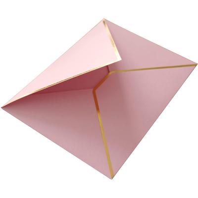 China Rose Gold Pink Bronzing Paper Invitation Envelope Custom Logo for sale