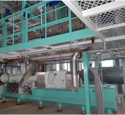 China Double Screw Floating Fish Feed Pellet Making Machine 8-12t/h Capacity for sale