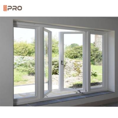 China American Style Aluminum Casement Windows Flange Installation Tempered Glass For Home Villa for sale