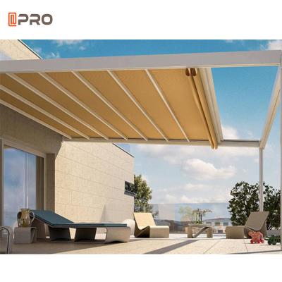 China Restaurant PVC Folding Roof Pergola With Retractable Canopy en venta