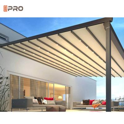 China Lightweight 2m Patio Roof Modern Aluminum Pergola Cassette Canopy Retractable Awning for sale