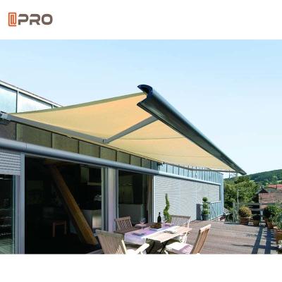 China Aluminum Folding Arm Awning Motorized Retractable Full Cassette Awning for sale