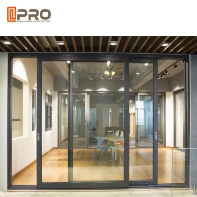 中国 T5 Aluminum Profile Sliding Glass Door House Gate Design Balcony Glass Sliding Door 販売のため