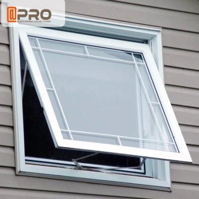 China T5 Aluminum Frame Awning Window Top Hung Casement Windows With Security Mesh for sale