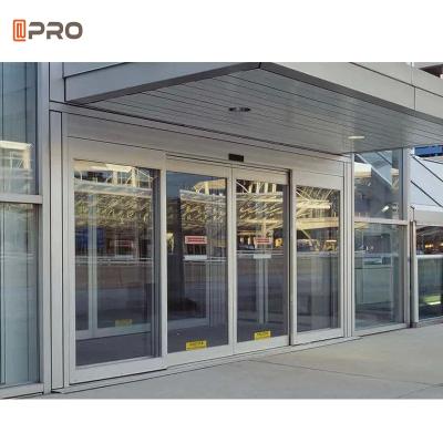 China Auto Door Commercial 6063 Aluminium Sliding Glass Doors Electric With Long Service Life for sale