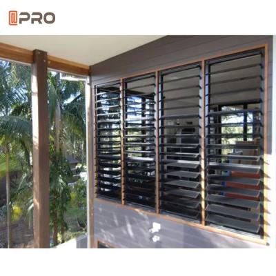 China Electrical Exterior Aluminum Louver Shutter Window Adjustable Shades Sliding Louver Sun Window for sale