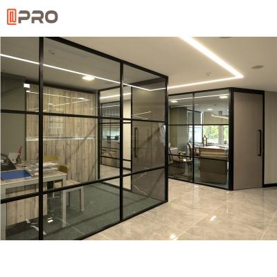 China Concise Design Modern Office Partitions Decorative Clear Glass Partition Wall Sound Proof en venta