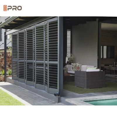 China Rational Construction Aluminum Louver Door Louver Shutter Window Water Proof for sale