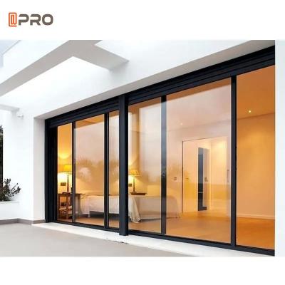 China ISO9001 Soundproof Pocket Doors Aluminum Interior Sliding Glass Patio Doors With Screen for sale