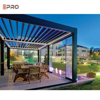 China Customized Modern Aluminum Pergola Patio Outdoor Automatic Opening Louvered Roof Pergola for sale