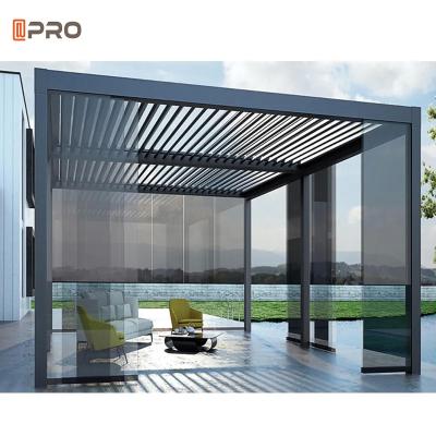China Waterproof Outdoor Modern Aluminum Pergola Retractable Sun Louver Roof Insulated Garden Pergola for sale