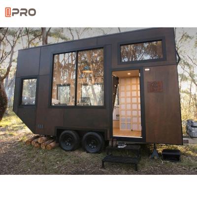 China Casas prefabricadas de madera de pared de 200 mm EPS lujoso pequeño remolque de loft de viaje estructura de acero ligero en venta